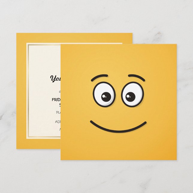 Convite Rosto sorridente com olhos abertos (Frente/Verso)