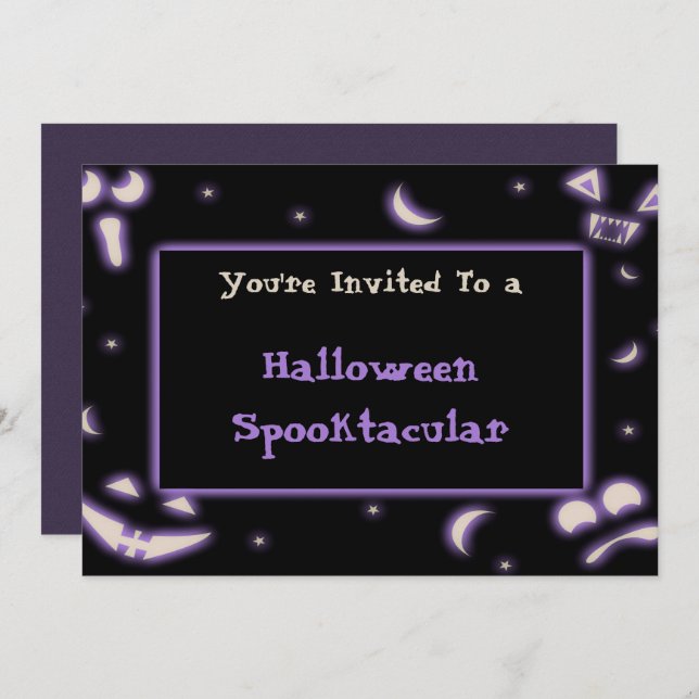 Convite Rostos de Halloween (Frente/Verso)