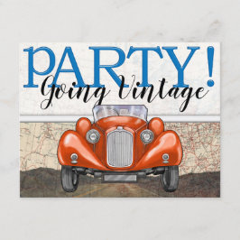 Convite Rota 66 - Carros vintage-