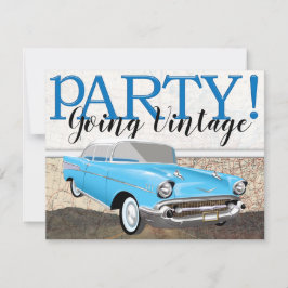 Convite Rota 66 - Carros vintage-