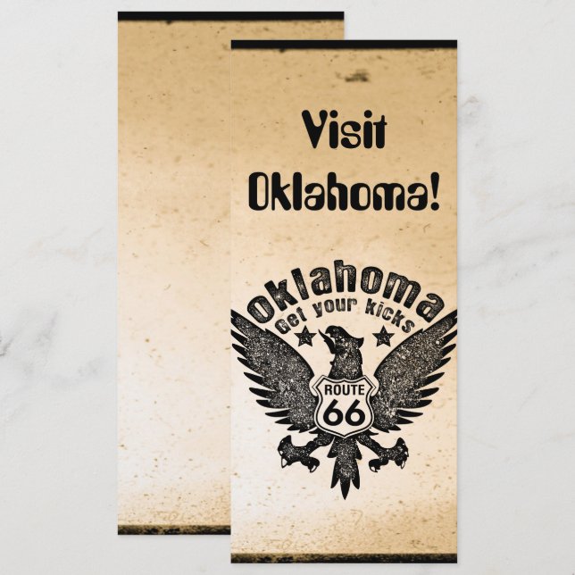 Convite Rota 66 Oklahoma Get Your Kicks (Frente/Verso)