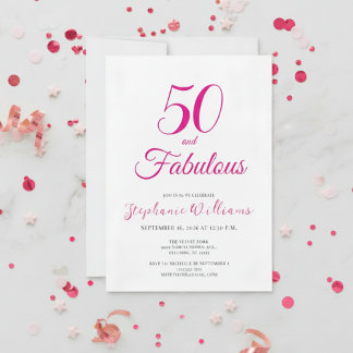Convite Roteiro de 50 anos e Fabuloso Aniversário de 50 an