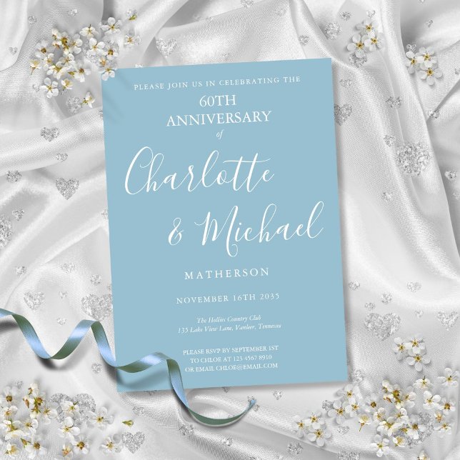 Convite Roteiro de 60º Aniversário de Casamento de Diamant (60th Diamond Wedding Anniversary Script Invitation)