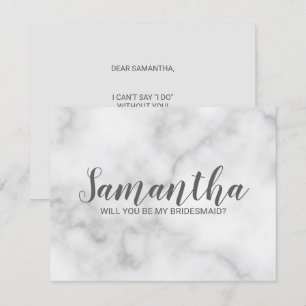 Convite Roteiro de mármore elegante da proposta   da dama