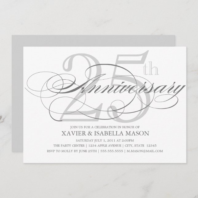 Convite Roteiro do 25º Aniversário (Frente/Verso)