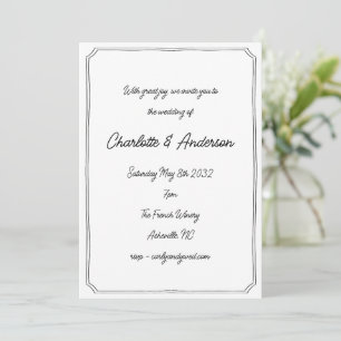 Convite Roteiro Manuscrito Caprichoso Quadro de Casamento