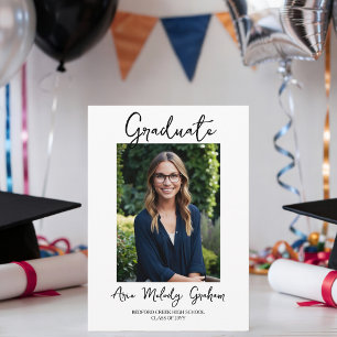 Convite Roteiro Manuscrito Moderno 2 Fotos Graduado 