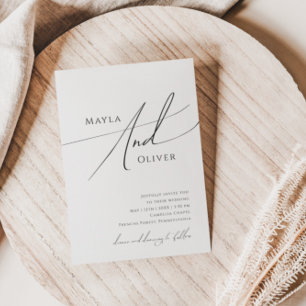 Convite Roteiro Minimalista Caprichoso Casual Casamento