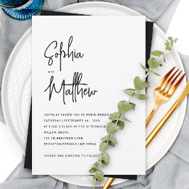Convite Roteiro Minimalista Moderno | Casamento