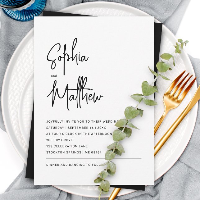 Convite Roteiro Minimalista Moderno | Casamento (Criador carregado)