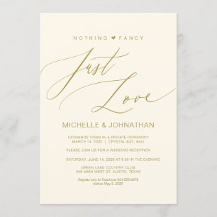 Convite Roteiro Moderno, Dourado, Recepção de Casamento às