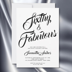 Convite Roteiro Sessenta e Fabuloso para festa de 60 anos