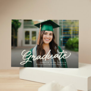 Convite Roteiro simples de formatura duas fotos de graduaç