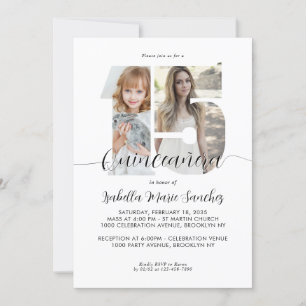 Convite Roteiro Simples Moderno 15 Anos Quinceanera Foto A
