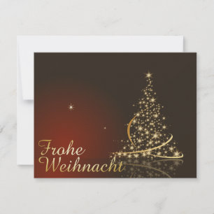 Convite Rotes Weihnachtsmočimit goldenem Weihnachtsbaum