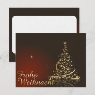 Convite Rotes Weihnachtsmočimit goldenem Weihnachtsbaum