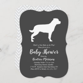 Convite Rottweiler Chá de fraldas Gênero Rótulo neutro