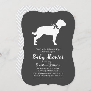 Convite Rottweiler Chá de fraldas Gênero Rótulo neutro