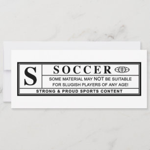 Convite rótulo de advertência de futebol