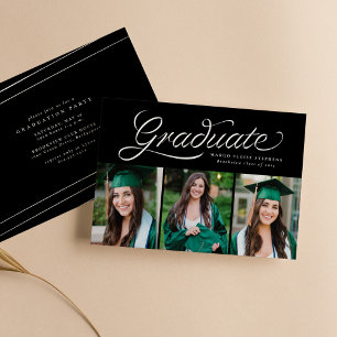 Convite Rótulo de diploma graduado moderno três foto