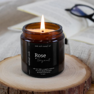 Convite Rótulo de Vela de Download Instantâneo Preto Simpl