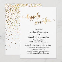 Convite Rótulo Dourado Felizes Para Sempre Confete Costas