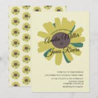 Rótulo Simples de Girassol Verde Amarelo Noivado