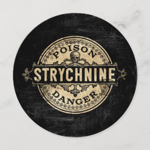 Convite Rótulo Venenoso do Estilo Vintage Strychnine
