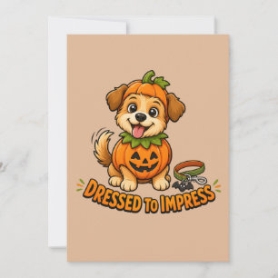 Convite Roupa de Abóbora de Halloween para Cachorro Fofa