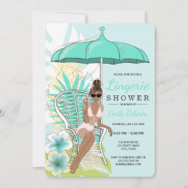 Convite Roupa de baixo de jardim Chuveiro Noiva Afro-Ameri