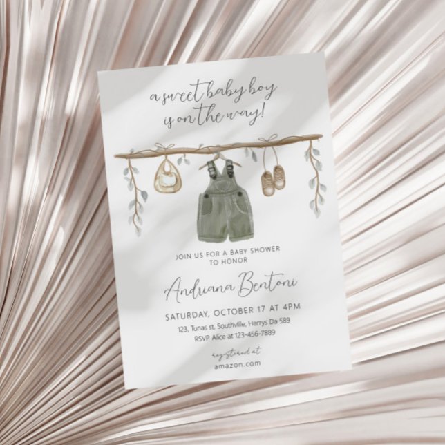 Convite Roupa de Criança em Aquarela Boho Bliss - Chã de B (Criador carregado)