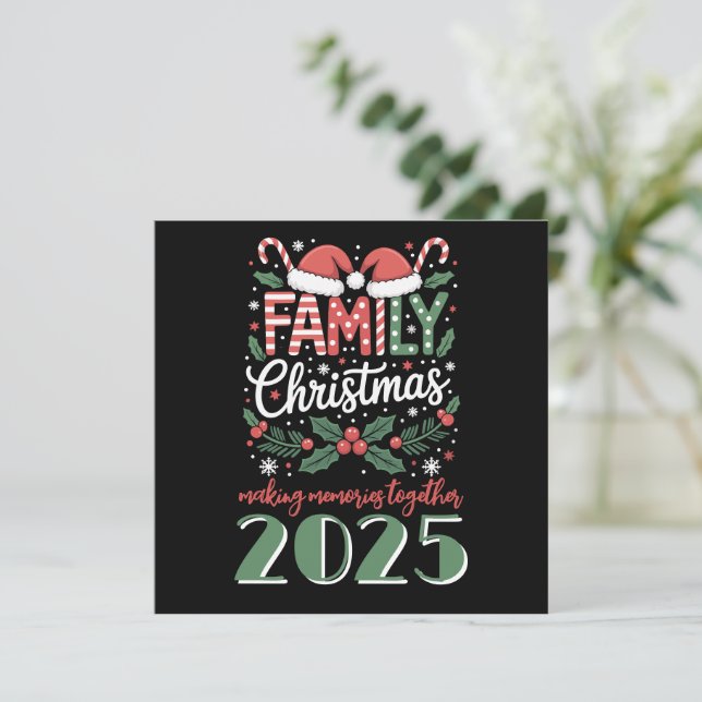 Convite Roupa de Natal combinando para a Família de Natal  (Em pé/Frente)