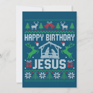 Convite Roupa de Natal Feliz Aniversário Jesus Feriado Fei