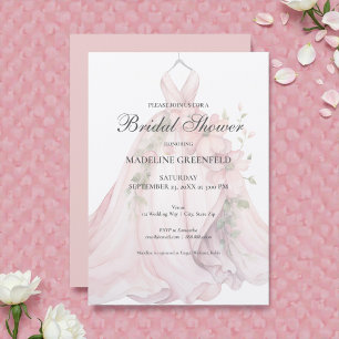 Convite Roupa de Noiva Elegante Chuveiro Nupcial Floral