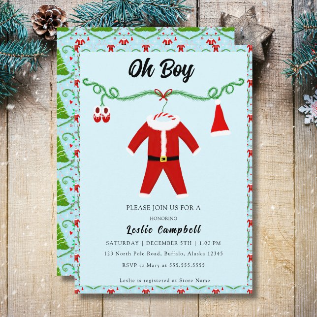 Convite Roupa de Papai Noel Menino Bebê Aniversário (Criador carregado)