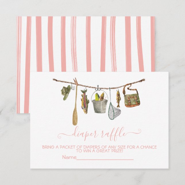 Convite Roupa de pesca Varal de roupa Chaveiro Rifa Menina (Frente/Verso)