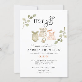 Convite Roupas De Bebê De Aquarela | Chá de fraldas Boho G