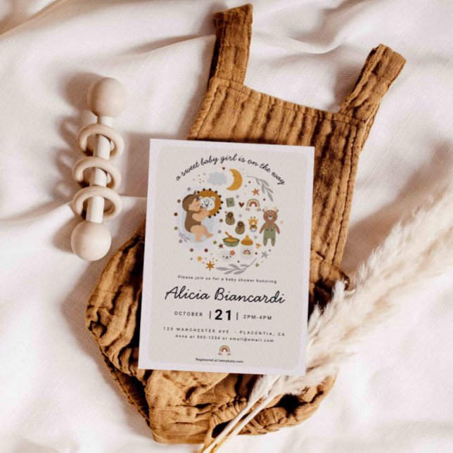 Convite Roupas de bebês de Chá de fraldas de boho (Criador carregado)