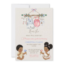 Roupas de bebês Sexo Revelação de marfim rosa azul