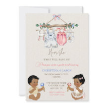 Roupas de bebês Sexo Revelação de marfim rosa azul