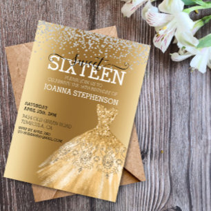 Convite Roupas de festa de aniversário de Sweet 16 com dia