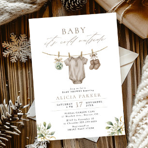 Convite Roupas de inverno Baby É Frio Lá Fora baby shower