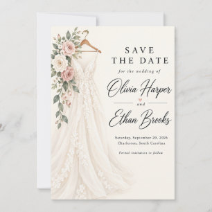 Convite Roupas de Noiva Rosa Pink Save the Date