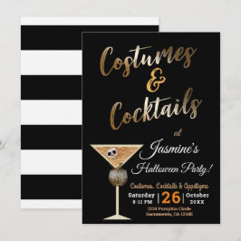 Convite Roupas Douradas & Coquetel Caveira Bebida Dia das 