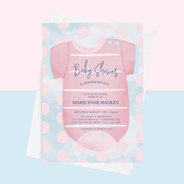 Convite Roupas para bebês Sexo Revelação Chá de fraldas (Criador carregado)