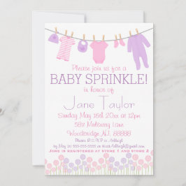 Convite Roupas pequenas, cor-de-rosa e púrpura
