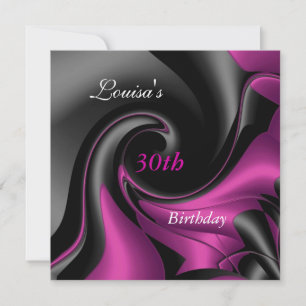 Convite Roxo Abstrato para Aniversário de 30 Anos