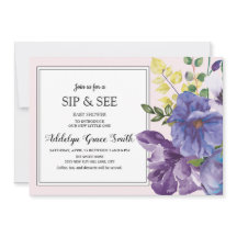 Roxo Amarelo Rosa Floral Bebê Chá de Bebê