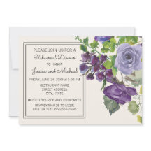 Roxo Ameixa Floral Aquarela Marfim Ensaios