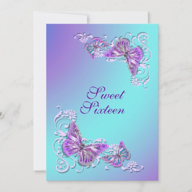 Convite Roxo azul aniversário noivado casamento (Frente)